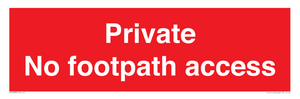 Private No footpath access